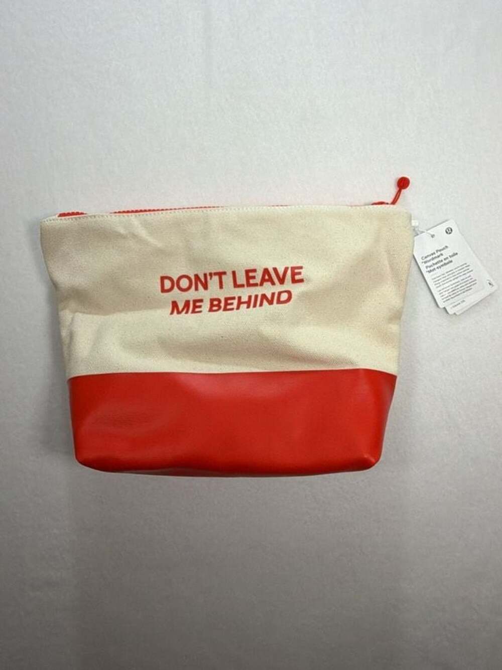 Lululemon Canvas Pouch Wordmark O/S Don't Leave Me Behind Red